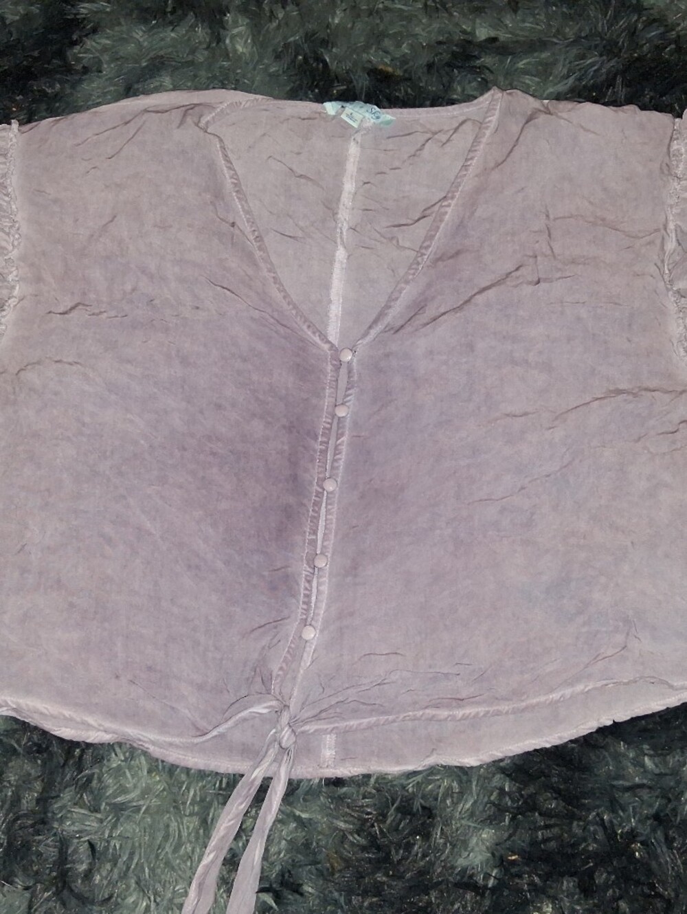 She + Sky Mauve Button-Front Women's Top